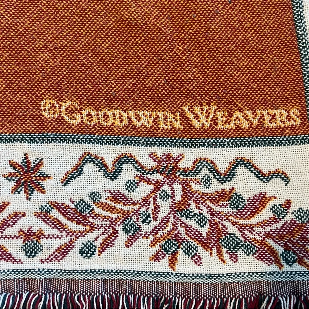 Festive Holiday Tapestry Throw blanket cover with Angels 46” x 66”